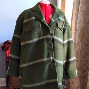 NWT Printed Flannel Long Utility Shacket Old Navy XL